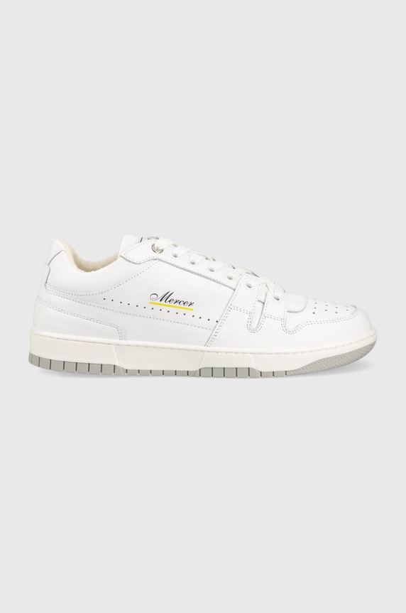 Δερμάτινα sneakers The Mercer Brand The Brooklyn φλατ λευκό ME231013.100
