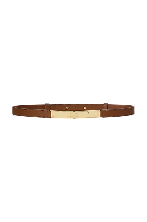 Kožený pásek Lauren Ralph Lauren hnědá 412873120