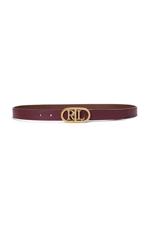 Kožený pásek Lauren Ralph Lauren burgundské 412883714