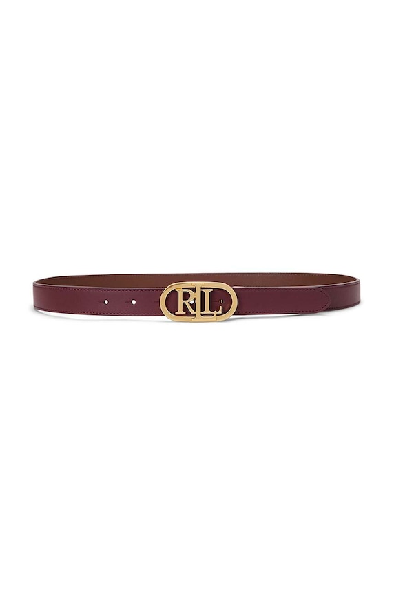 Kožený pásek Lauren Ralph Lauren burgundské 412883714