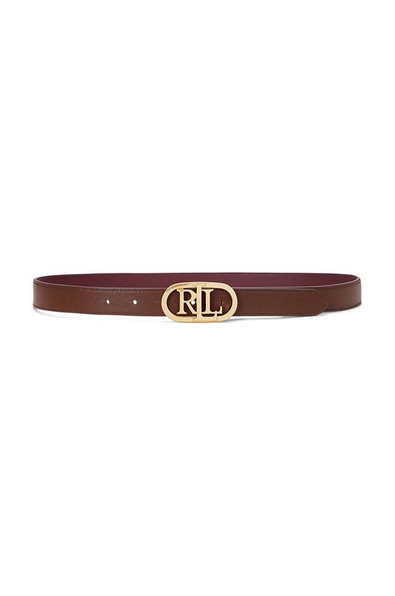 Kožený pásek Lauren Ralph Lauren 412883714 burgundské AA00