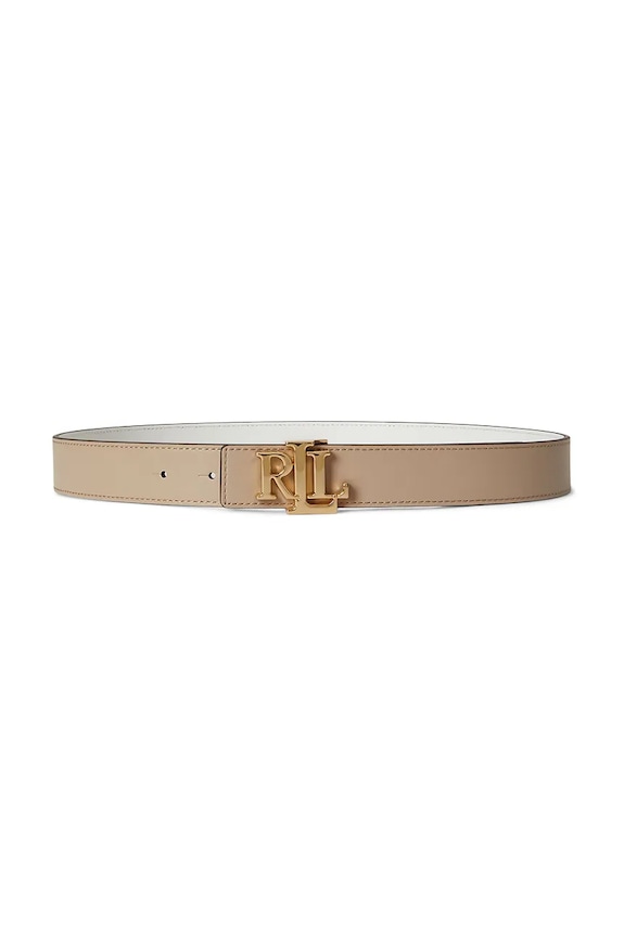 Lauren Ralph Lauren dvostranski pas ženski usnjen bež 412908984