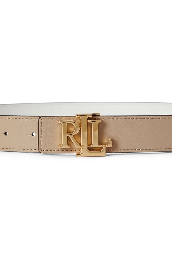 Dodatki Lauren Ralph Lauren dvostranski pas ženski usnjen 412908984 bež