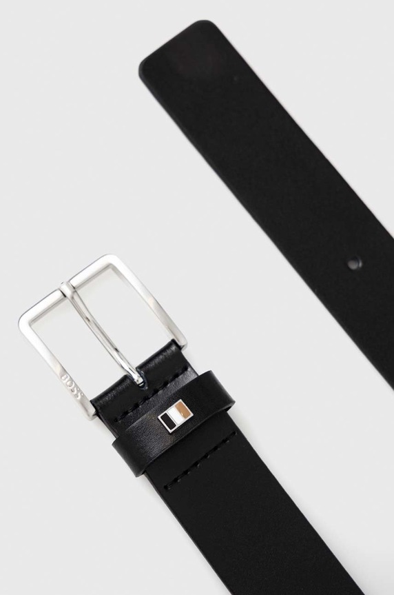 BOSS pasek skórzany Ther-Flag-E_Sz35 50486839 czarny SS26