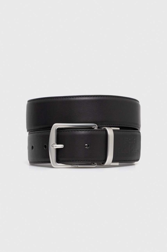 Polo Ralph Lauren pasek i etui na karty skórzane 405880721 czarny AW23