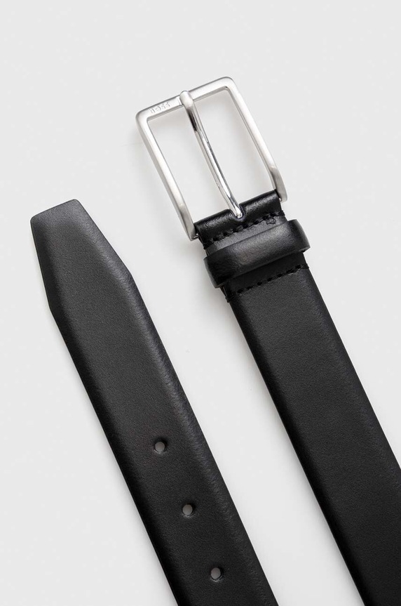 Kožený opasok BOSS Erman-L_Sz35 50491834 čierna SS26