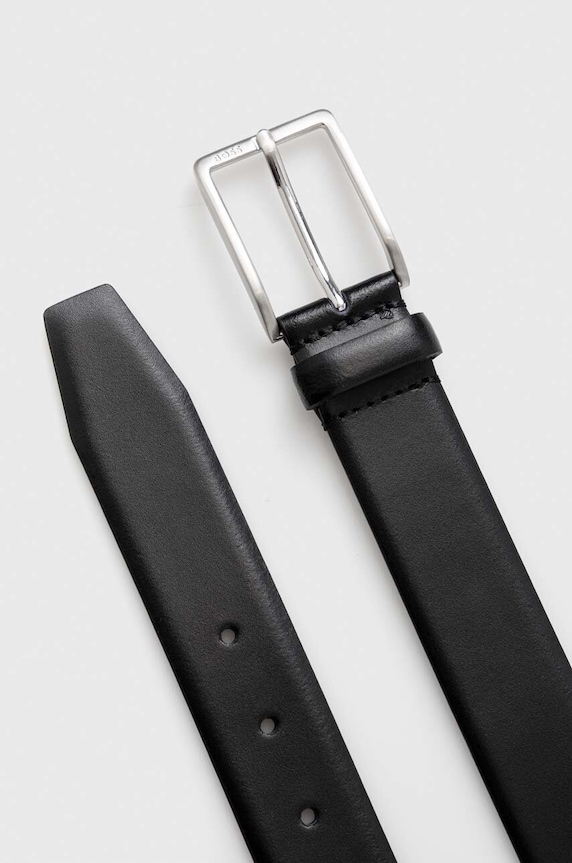 Kožený opasok BOSS Erman-L_Sz35 50491834 čierna SS26