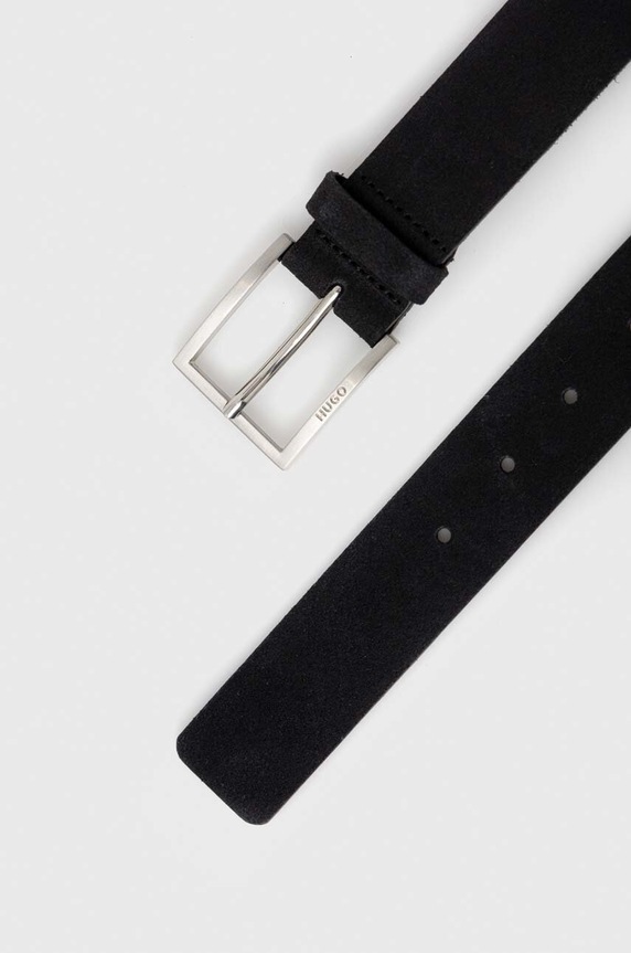 HUGO pasek zamszowy Mirto_Sz35 50497455 czarny SS26