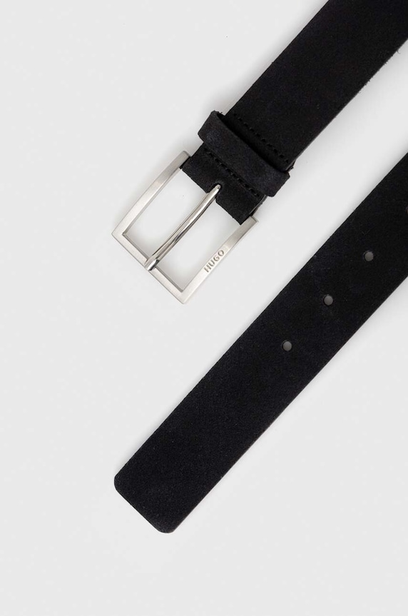 HUGO pasek zamszowy Mirto_Sz35 50497455 czarny SS26