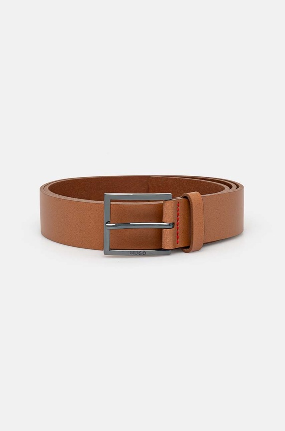 Kožený opasok HUGO Geek_Sz35 hnedá 50496596