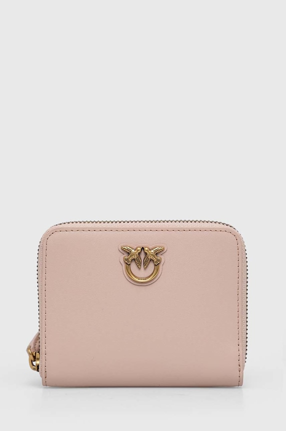 Pinko portafoglio in pelle pelle fiore rosa 100249.A0F1