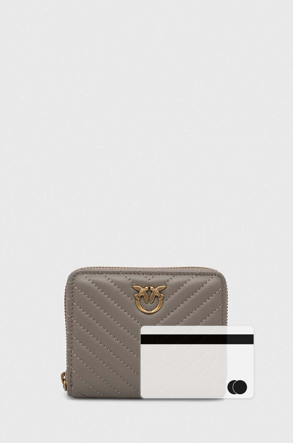 Δερμάτινο πορτοφόλι Pinko 100249.A0GK γκρί