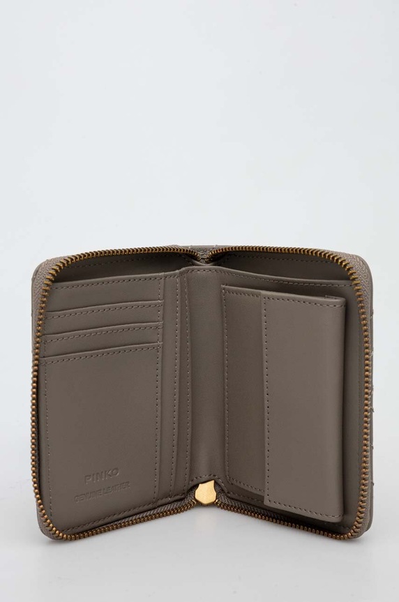 Δερμάτινο πορτοφόλι Pinko γκρί 100249.A0GK