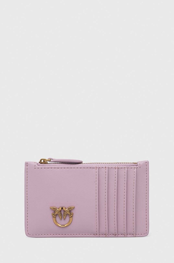 Pinko portfel skórzany skóra licowa różowy 100251.A0GK