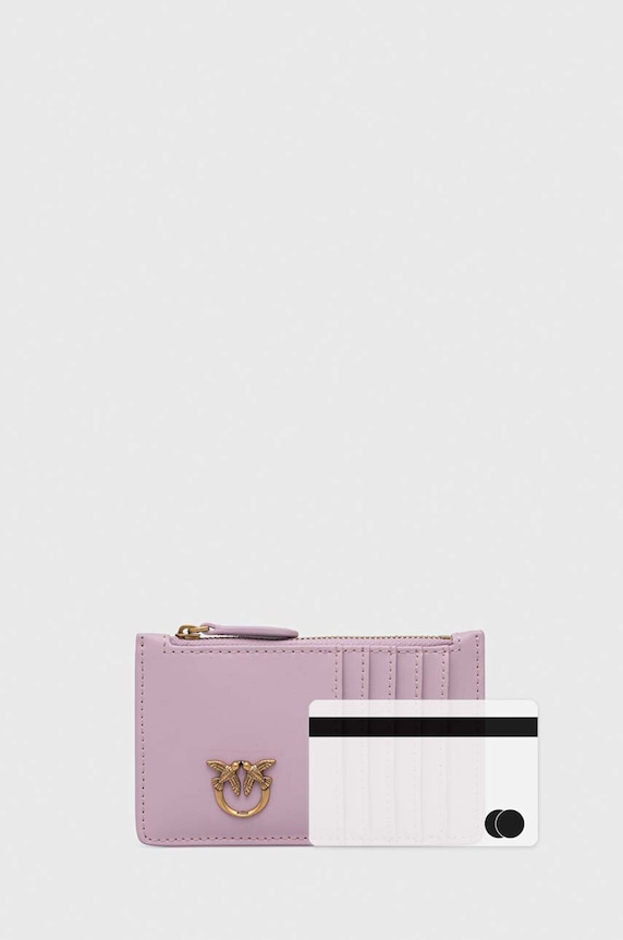 Pinko portfel skórzany różowy 100251.A0GK