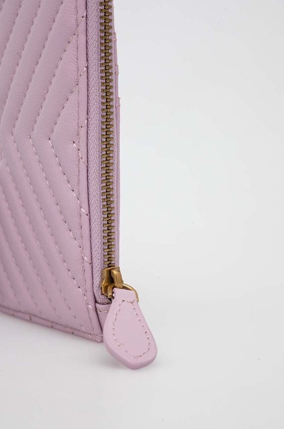 Akcesoria Pinko portfel skórzany 100251.A0GK różowy