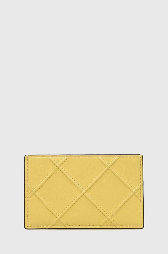 Δερμάτινη θήκη για κάρτες Tory Burch λείο δέρμα κίτρινο 137147.700