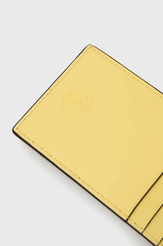 Αξεσουάρ Δερμάτινη θήκη για κάρτες Tory Burch 137147.700 κίτρινο
