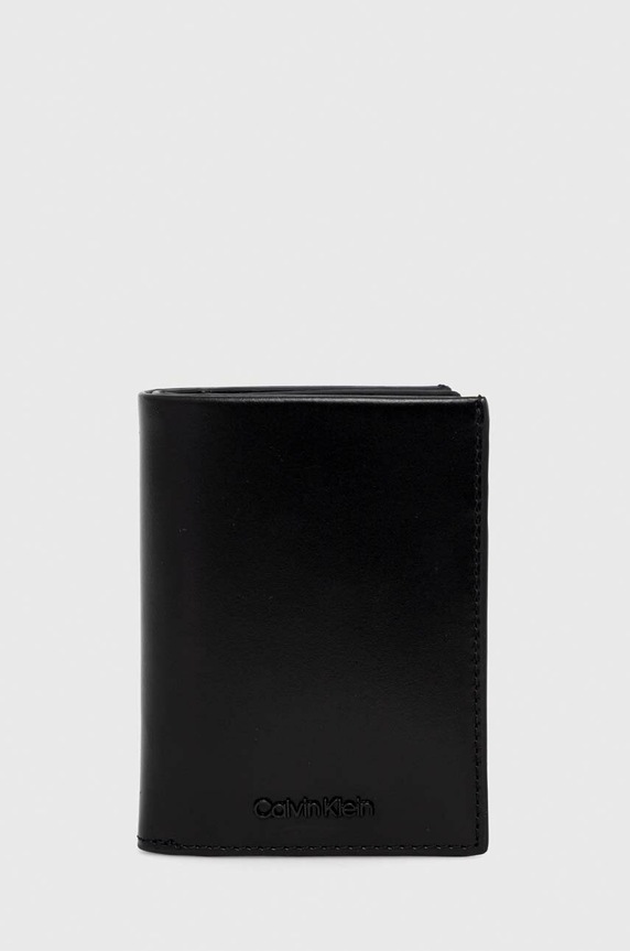 Kožená peněženka Calvin Klein přírodní kůže černá K50K510300.PPYX