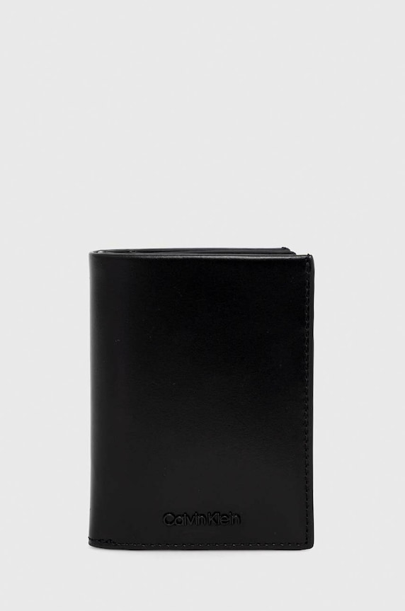 Kožená peněženka Calvin Klein přírodní kůže černá K50K510300.PPYX