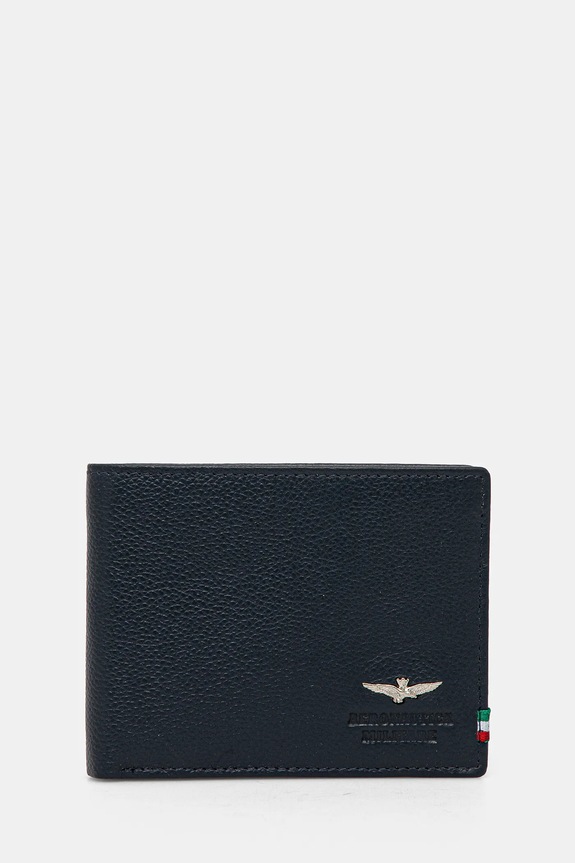 Δερμάτινο πορτοφόλι Aeronautica Militare λείο δέρμα σκούρο μπλε AM104