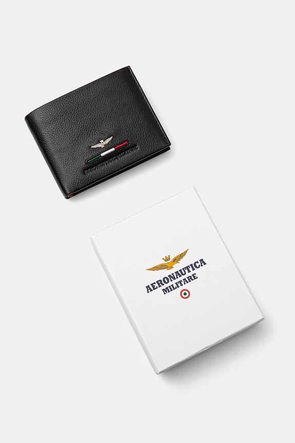 Aeronautica Militare portfel skórzany AM152 czarny