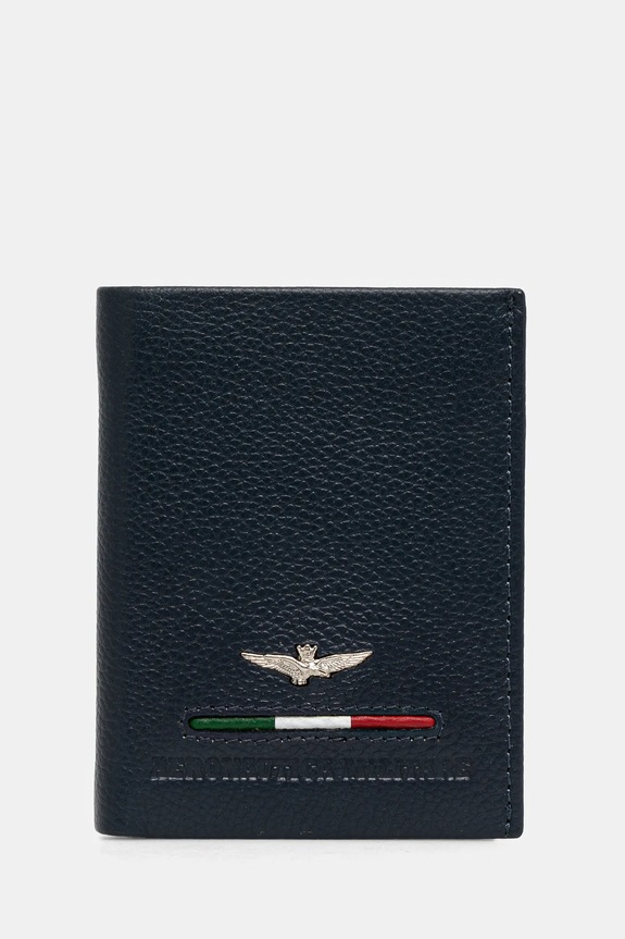 Aeronautica Militare portfel skórzany skóra licowa granatowy AM154