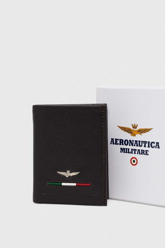 Aeronautica Militare portfel skórzany AM154 brązowy