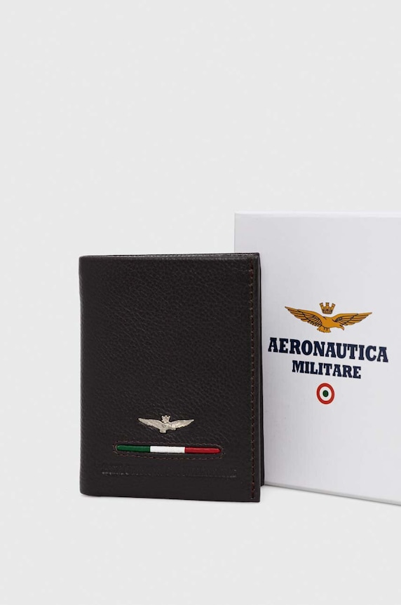 Aeronautica Militare portfel skórzany AM154 brązowy