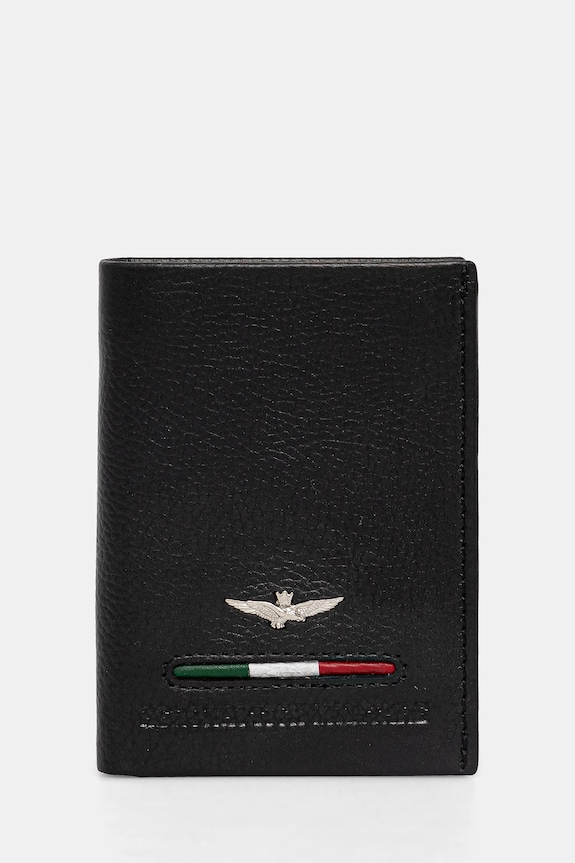 Aeronautica Militare portfel skórzany skóra licowa czarny AM154