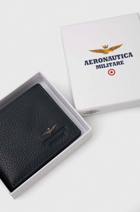 Aeronautica Militare portfel skórzany granatowy AM180