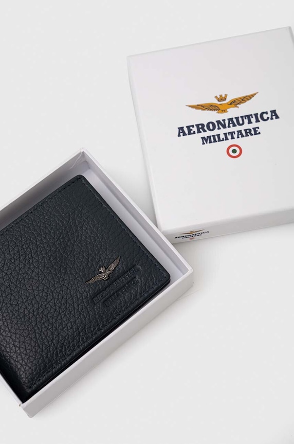Aeronautica Militare portfel skórzany granatowy AM180
