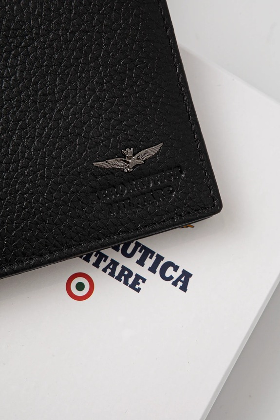 Aeronautica Militare portfel skórzany czarny AM181