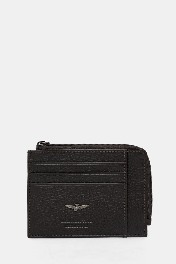 Кожен портфейл Aeronautica Militare гладка кожа кафяв AM187