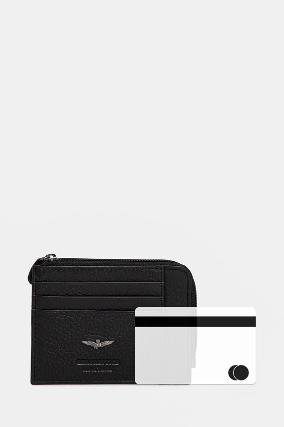 Kožená peněženka Aeronautica Militare černá AM187