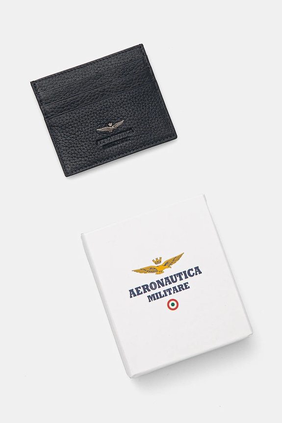 Kiegészítők Aeronautica Militare bőr kártya tok AM188 sötétkék