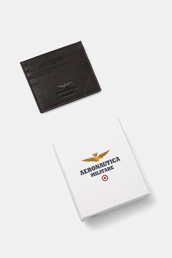 Kiegészítők Aeronautica Militare bőr kártya tok AM188 barna
