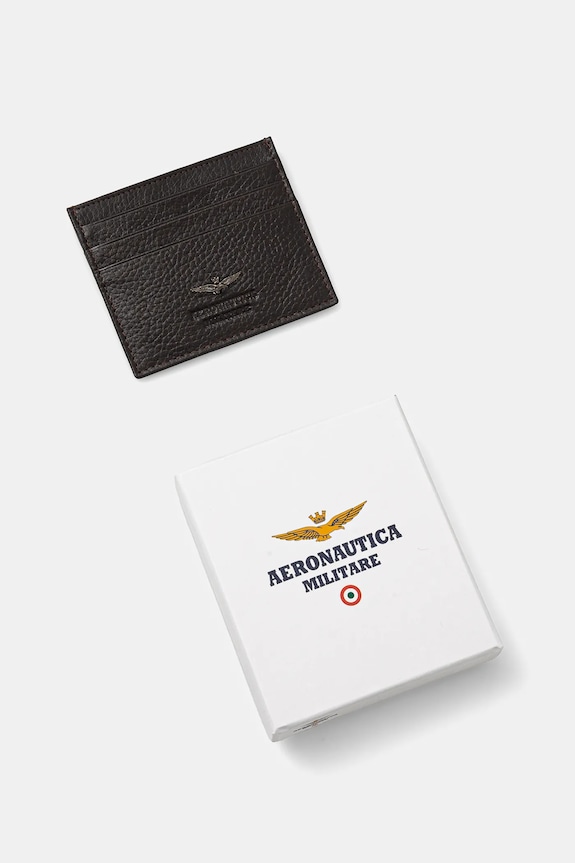 Kiegészítők Aeronautica Militare bőr kártya tok AM188 barna