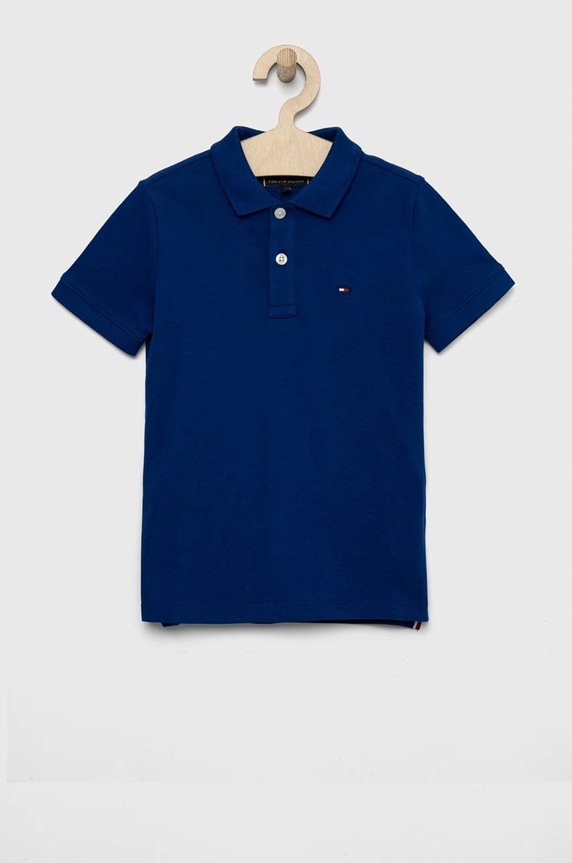 Dětská bavlněná polokošile Tommy Hilfiger s límečkem námořnická modř KB0KB07365.PPYX