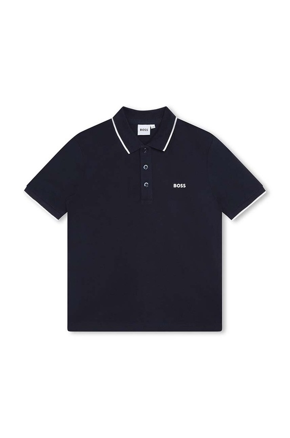 BOSS polo in lana bambino/a con colletto blu navy J25P26.162.174