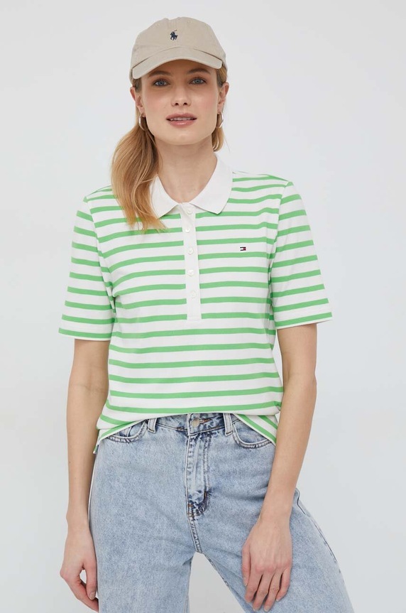 Tommy Hilfiger poló elasztánnal bézs WW0WW39531.PPYX