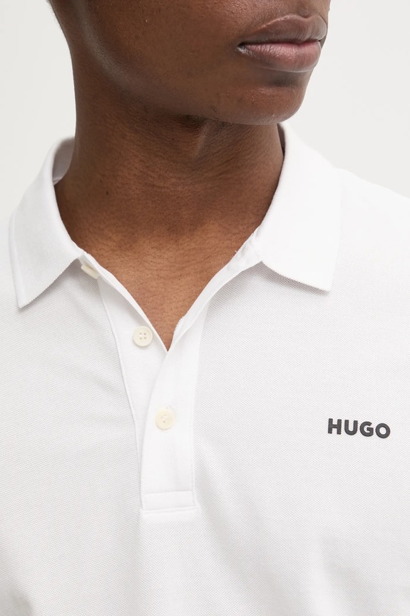 HUGO polo męskie bawełniane Donos222 50466182 biały