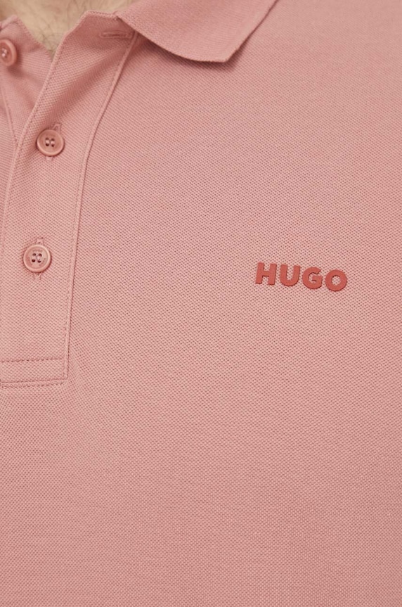 HUGO polo męskie bawełniane Donos222 różowy 50466182