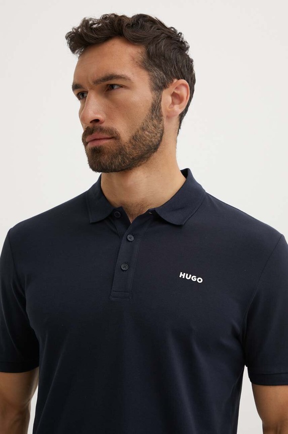 Odzież HUGO polo męskie bawełniane Donos222 50466182 granatowy