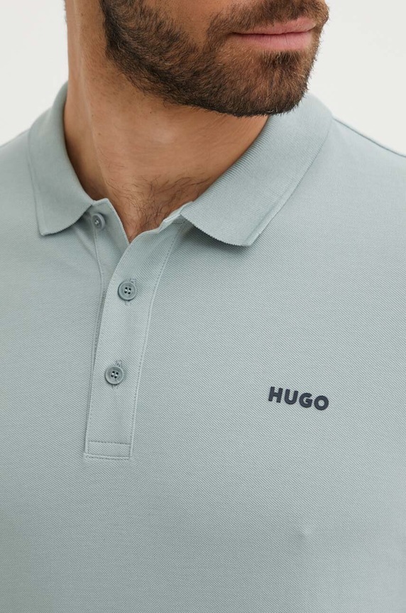 HUGO polo męskie bawełniane Donos222 zielony 50466182