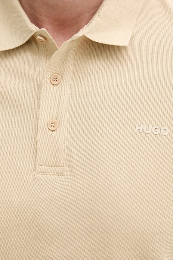 HUGO polo męskie bawełniane Donos222 beżowy 50466182