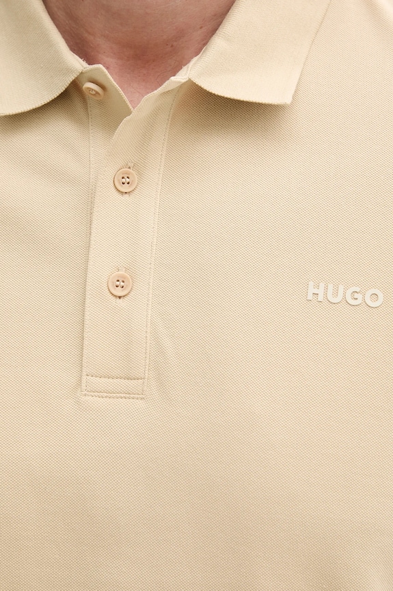 HUGO polo męskie bawełniane Donos222 beżowy 50466182