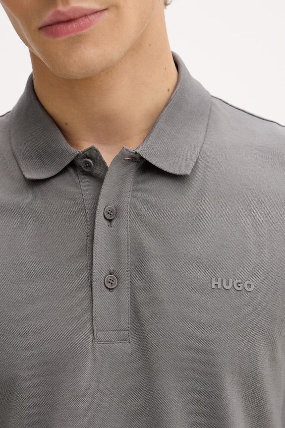 HUGO polo męskie bawełniane Donos222 szary 50466182