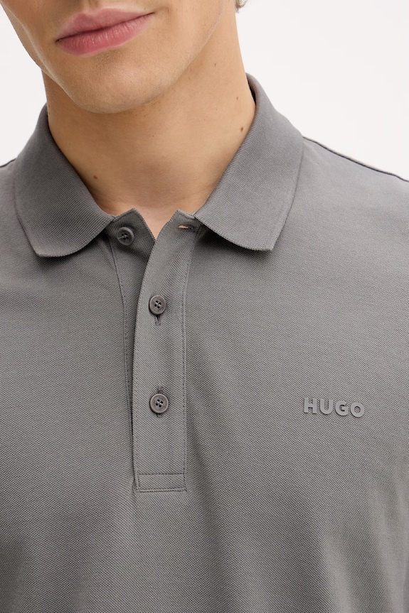 HUGO polo męskie bawełniane Donos222 szary 50466182