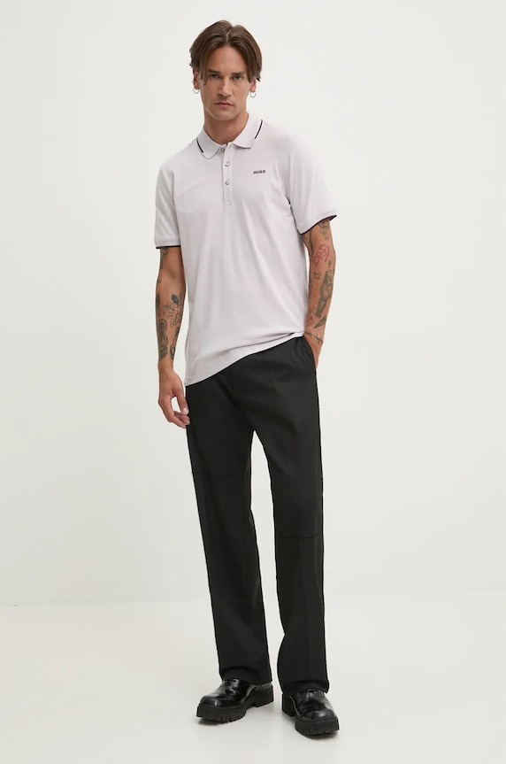 HUGO polo Dinoso222 50467344 fioletowy SS26